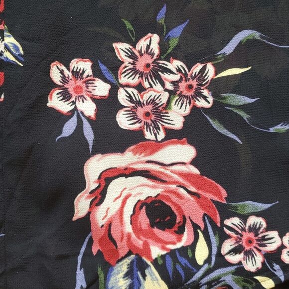 Reformation Black Floral Chic Feminine Workcore Trendy Mini Wrap Dress Size S - Picture 3 of 8